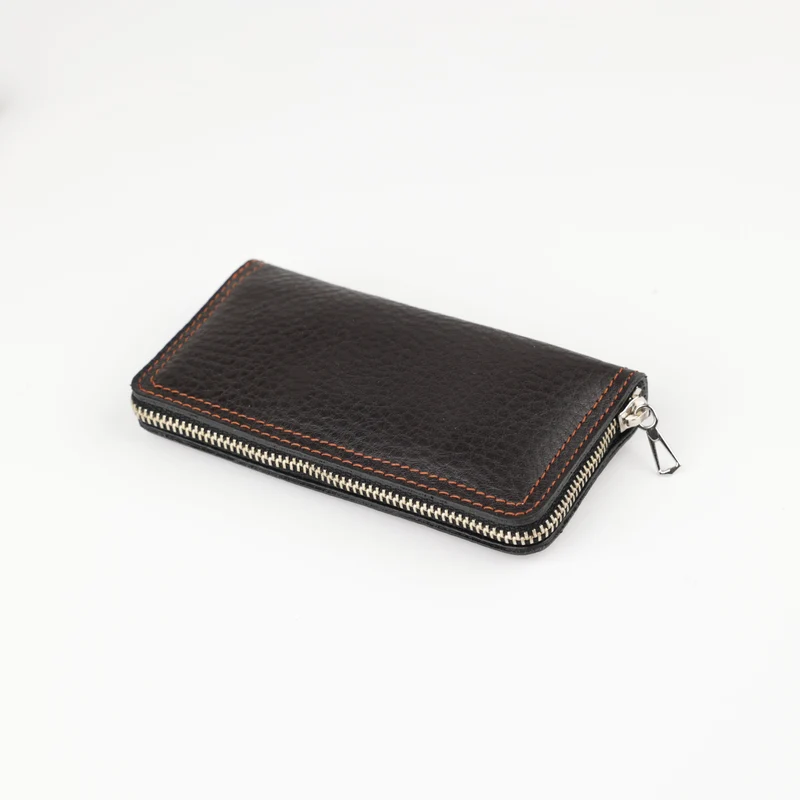 Maniküre Etui 6-Teilig ZIP (L) INOX - dunkelbraun