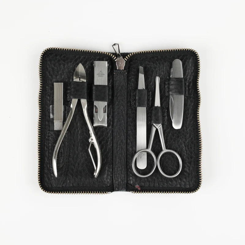 Maniküre Etui 6-Teilig ZIP (L) INOX - schwarz