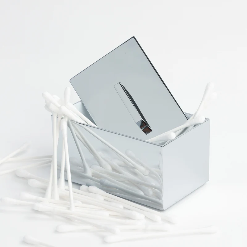 Wattestäbchendose Box Lineal Chrom
