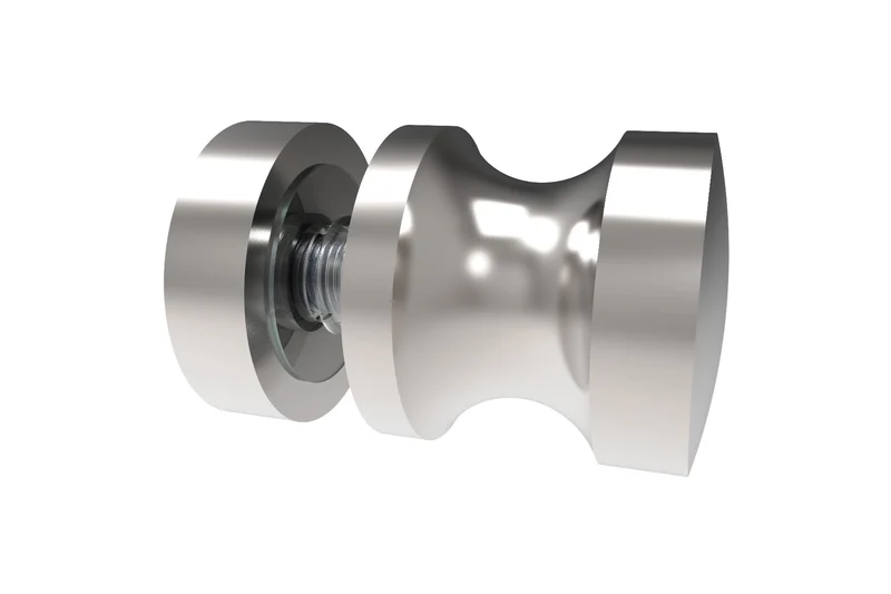Euro Duschtürknopf Messing, einseitig, Ø 30 mm, für 6-12 mm Glas, in 3 Oberflächen, Art.Nr. EUSDK1S