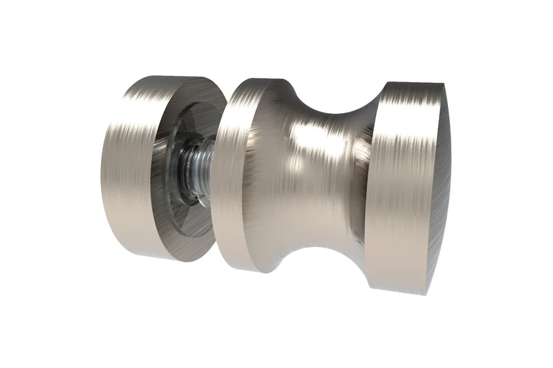Euro Duschtürknopf Messing, einseitig, Ø 30 mm, für 6-12 mm Glas, in 3 Oberflächen, Art.Nr. EUSDK1S