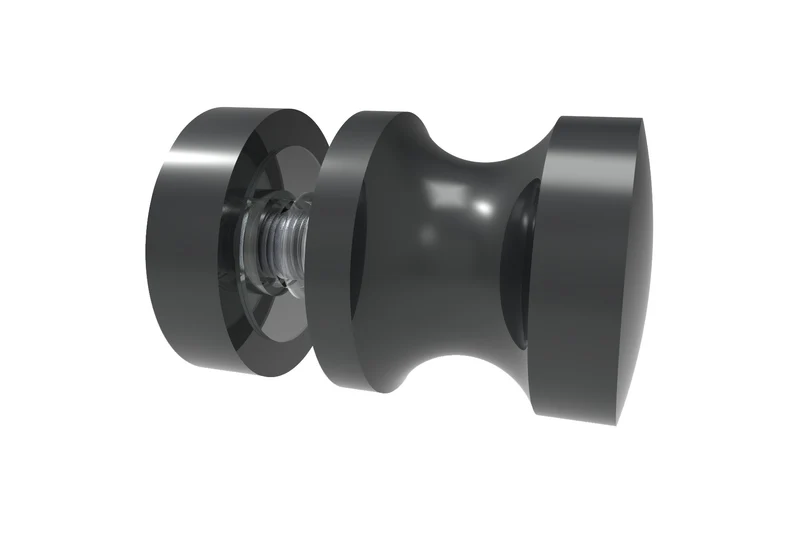 Euro Duschtürknopf Messing, einseitig, Ø 30 mm, für 6-12 mm Glas, in 3 Oberflächen, Art.Nr. EUSDK1S