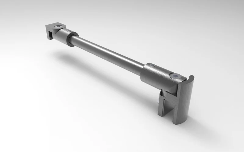 Stabilisierungsstangen Komplettset, rund Ø 12 mm, 1200 mm, Glas-Wand, winkelverstellbar, für 8-10 mm Glas, Art.Nr. S1212SET