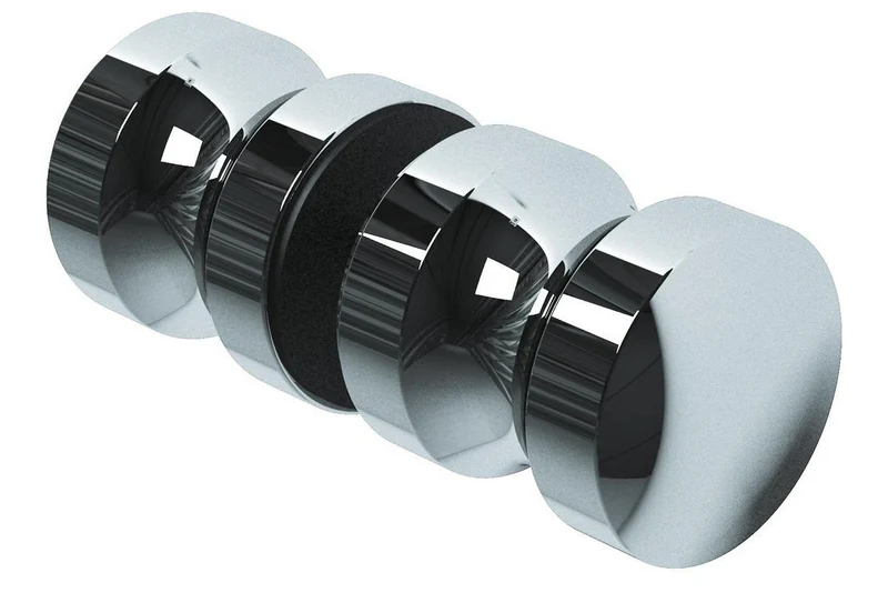Duschtürknopf, Aluminium glanzverchromt, Ø 32 mm, für Glasstärke 8-12 mm, 1 Paar, Art.Nr. 52.07.1170
