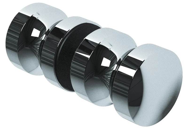 Duschtürknopf, Aluminium glanzverchromt, Ø 32 mm, für Glasstärke 8-12 mm, 1 Paar, Art.Nr. 52.07.1170