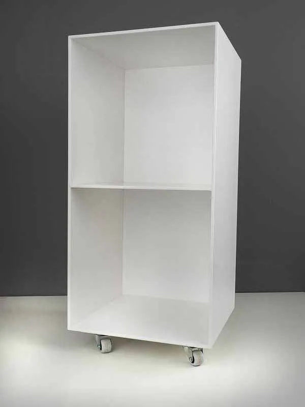 Rollcontainer mit Rückwand Corian® Weiß matt