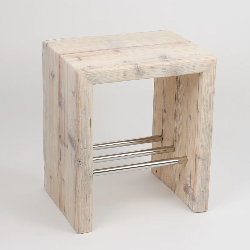 Hocker Altholz - Weiß geölt