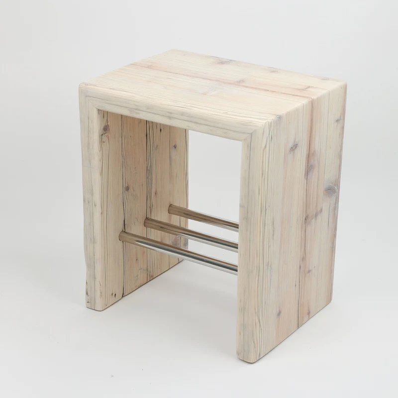 Hocker Altholz - Weiß geölt