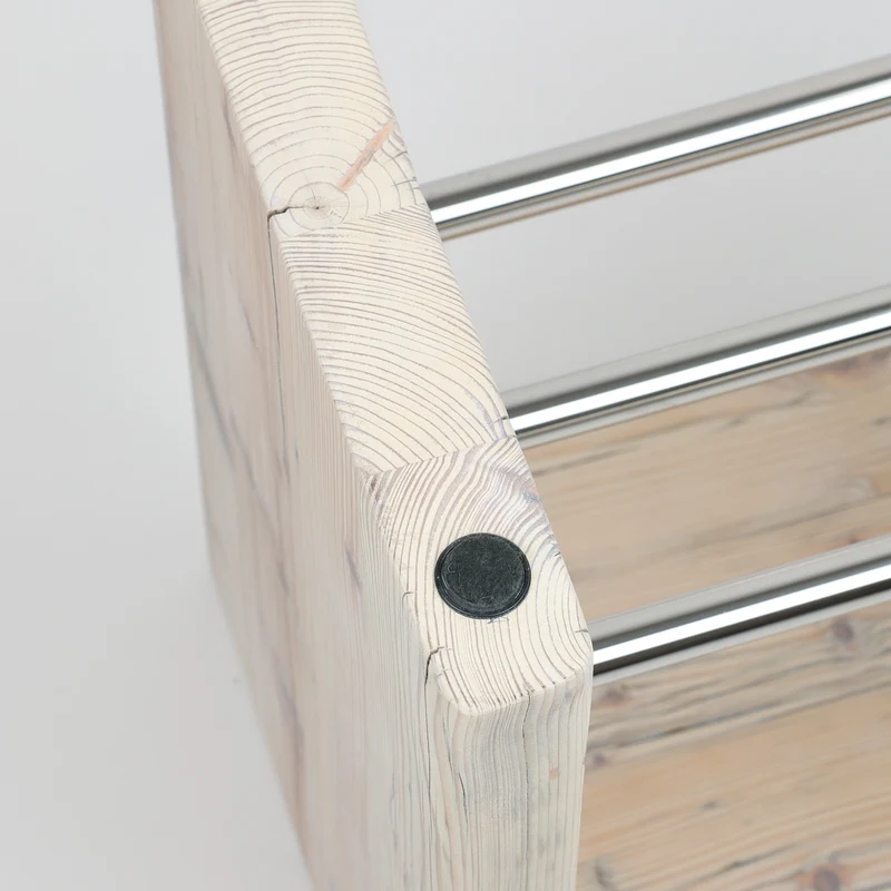 Hocker Altholz - Weiß geölt