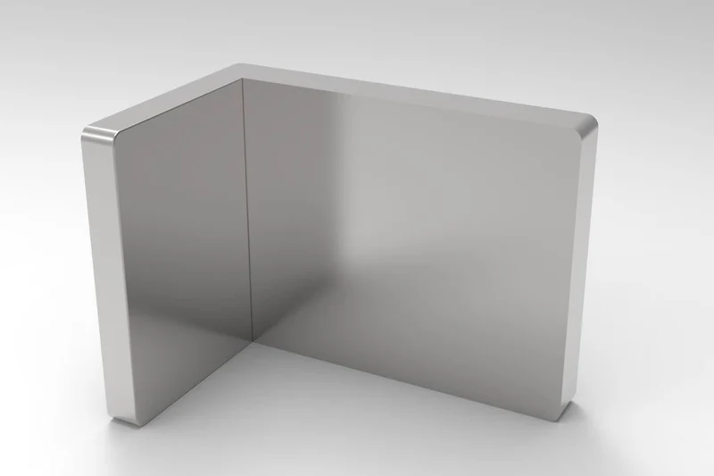 Lugano Winkelhalter Glas-Wand 90° außen, flächenbündig, Massivmessing, 8/10 mm ESG, Art.Nr. LU90SA