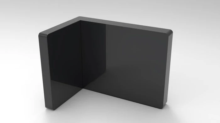Lugano Winkelhalter Glas-Wand 90° außen, flächenbündig, Massivmessing, 8/10 mm ESG, Art.Nr. LU90SA