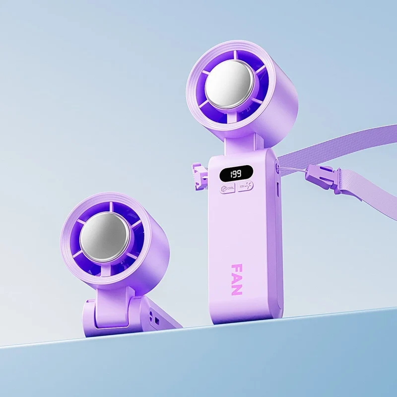 Unisex Bærbar Multifunksjonsvifte med digital temperaturvisning Luvikno