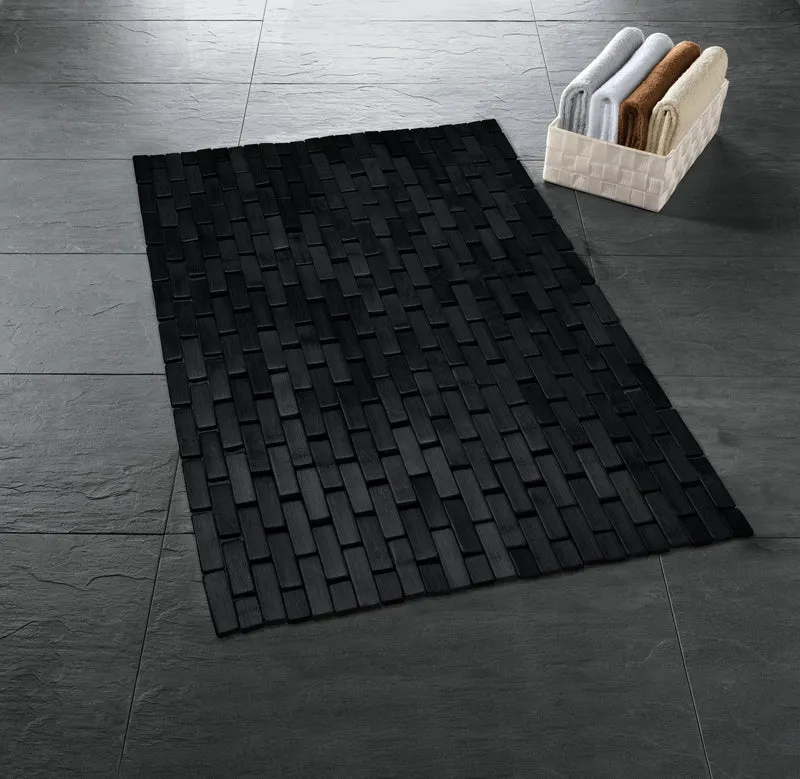 Badematte aus Bambus PALITO Schwarz 50 x 70 cm