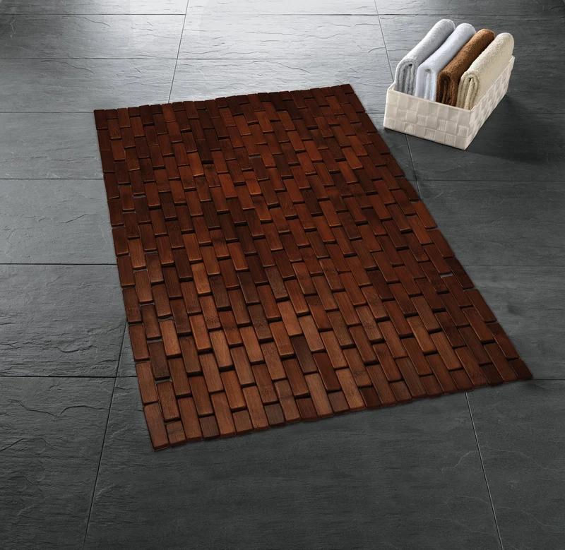 Badematte aus Bambus PALITO Nussbraun 50 x 70 cm