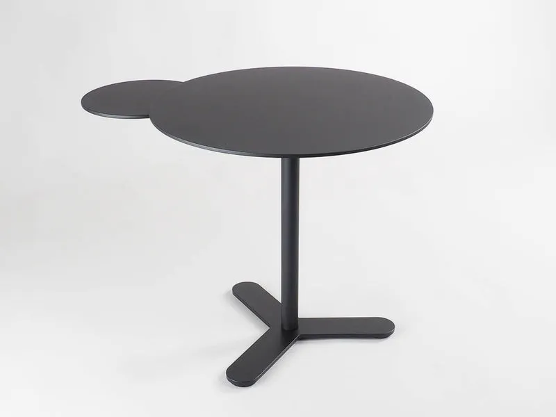 Beistelltisch mit Ablage 45cm - Schwarz matt
