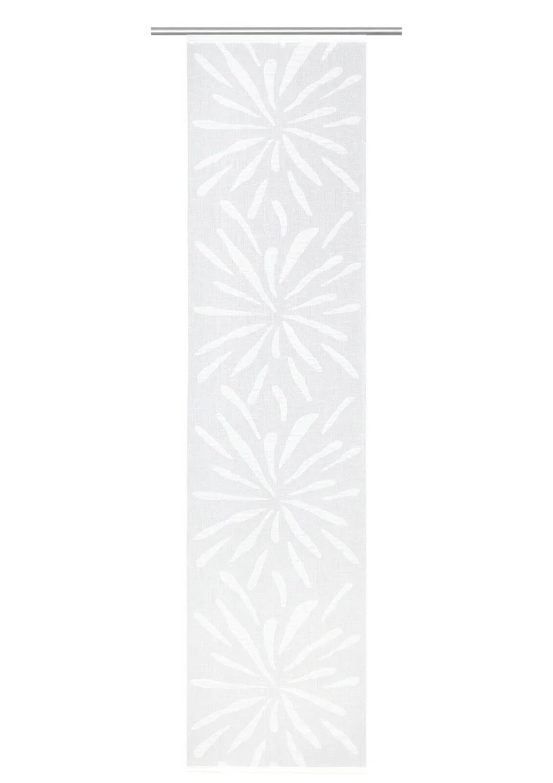 Schiebevorhang Blume weiß BxH 60x245cm halbtransparent