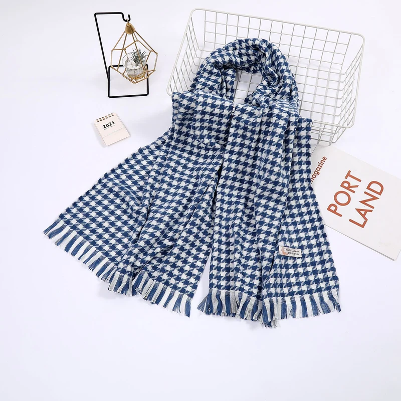 Dame elegant skjerf med houndstooth mønster Luvikno