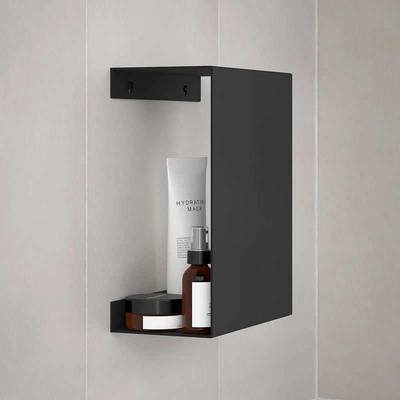 Smedbo Sideline Duschregal Hide – Schwarz Aluminium mit verdeckter Befestigung, Art.Nr. DB5020
