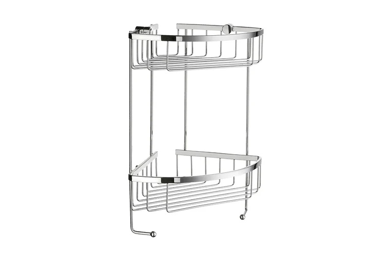 Smedbo Sideline Design Eckseifenkorb doppelt 195 x 195 mm – 2 Oberflächen, Art.Nr. DK2031