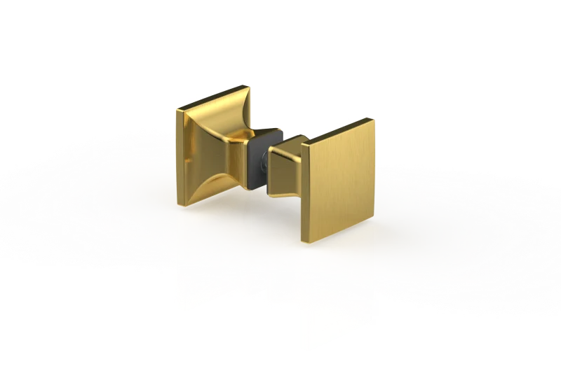 Duschgriff – eckig 40×40 mm beidseitig, 6–13,52 mm Glas, 5 PVD-Farben, Art.Nr. 8237