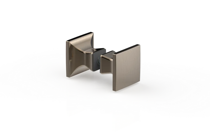 Duschgriff – eckig 40×40 mm beidseitig, 6–13,52 mm Glas, 5 PVD-Farben, Art.Nr. 8237