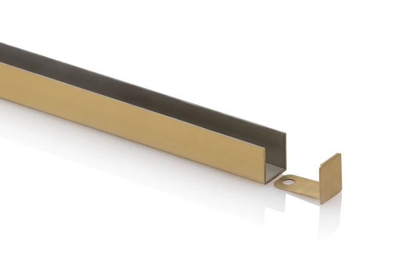 U-Profil 14×13×1 mm – Edelstahl PVD-beschichtet, 6 Farben, 250 cm, Art.Nr. 8512VA