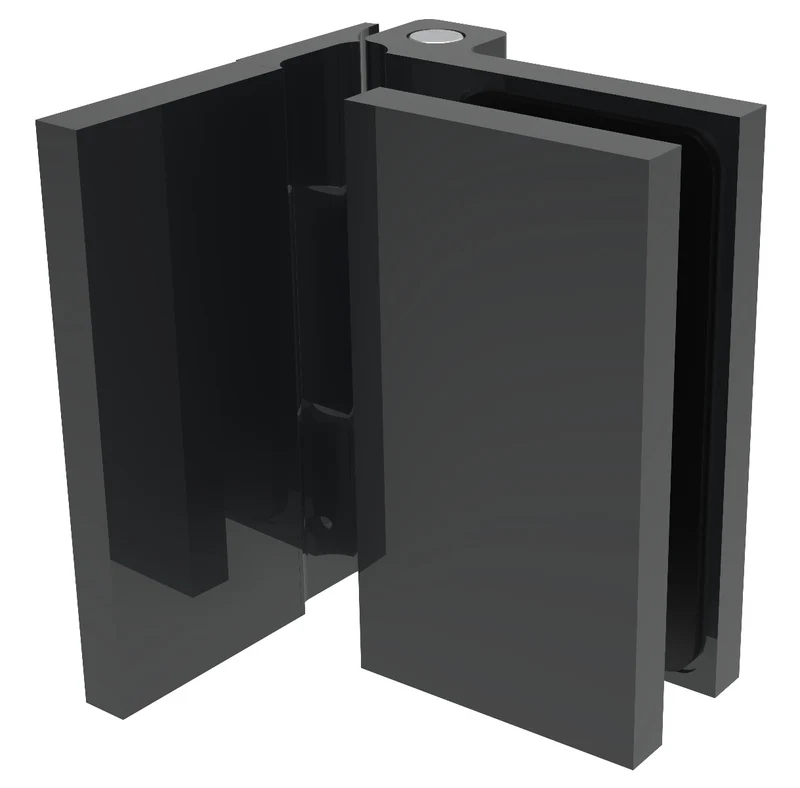 COMO Anschlagband 90° Glas-Wand – Messing massiv, 8/10 mm ESG, verdeckte Verschraubung, eckiges Design, Art.Nr. COM044