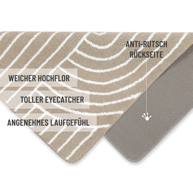 Badteppich Beige Weiß "Hilda" WECONhome Basics