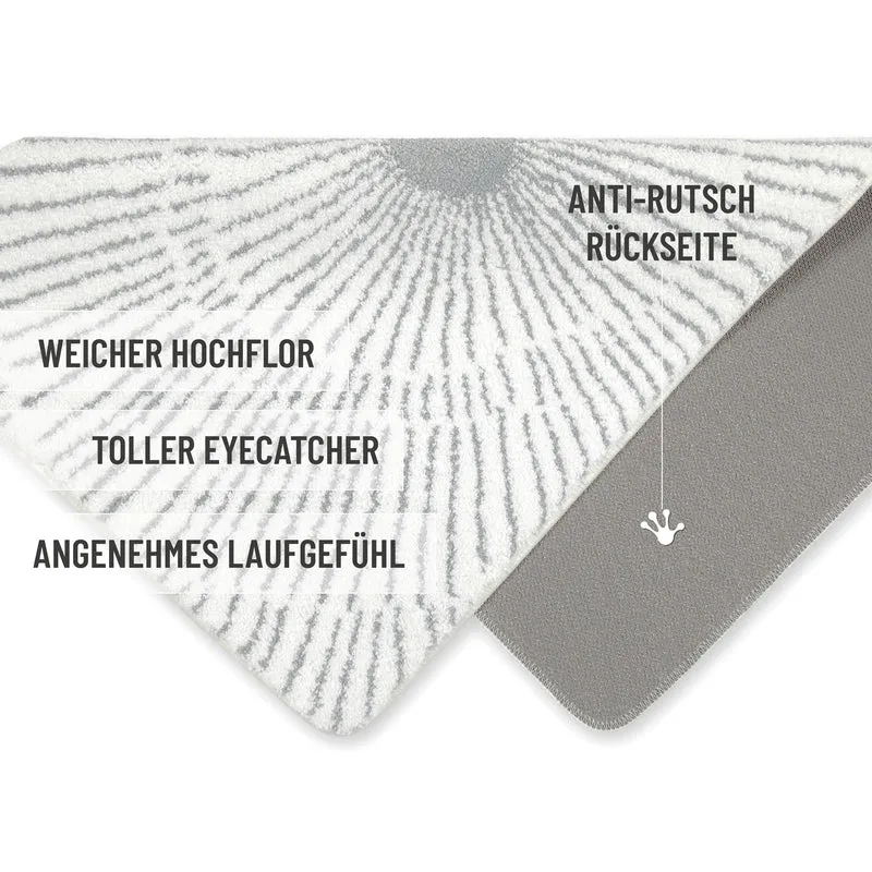Badteppich Weiß Grau "Jasbeer" WECONhome Basics