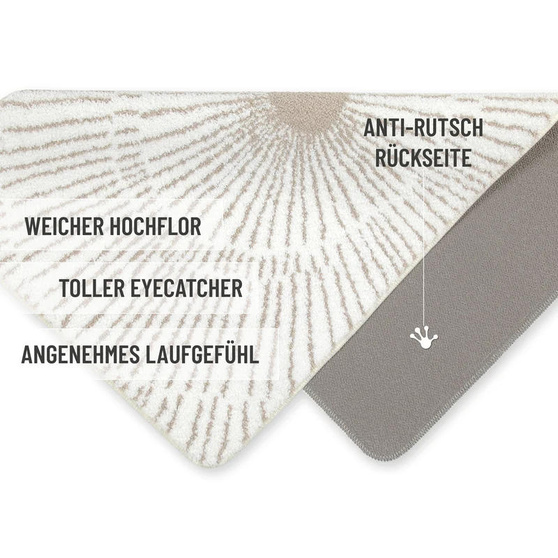 Badteppich Weiß Beige "Jasbeer" WECONhome Basics
