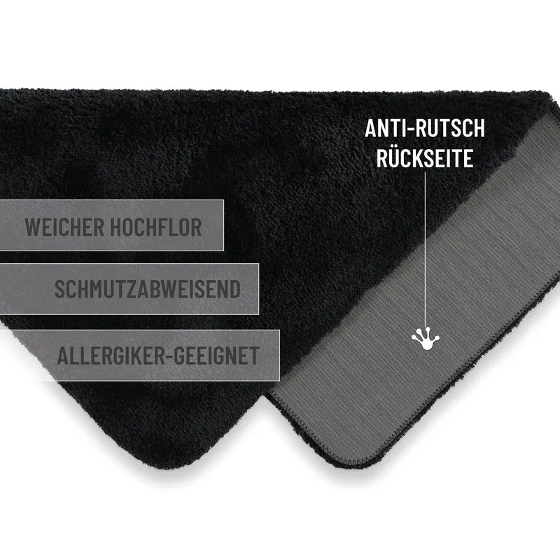 Badteppich Anthrazit Schwarz "Porto Azzurro" Homie Living