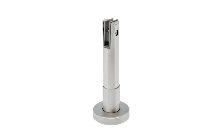 Glasstandfuß – V2A Edelstahl 10 mm Glas, höhenverstellbar 125–150 mm