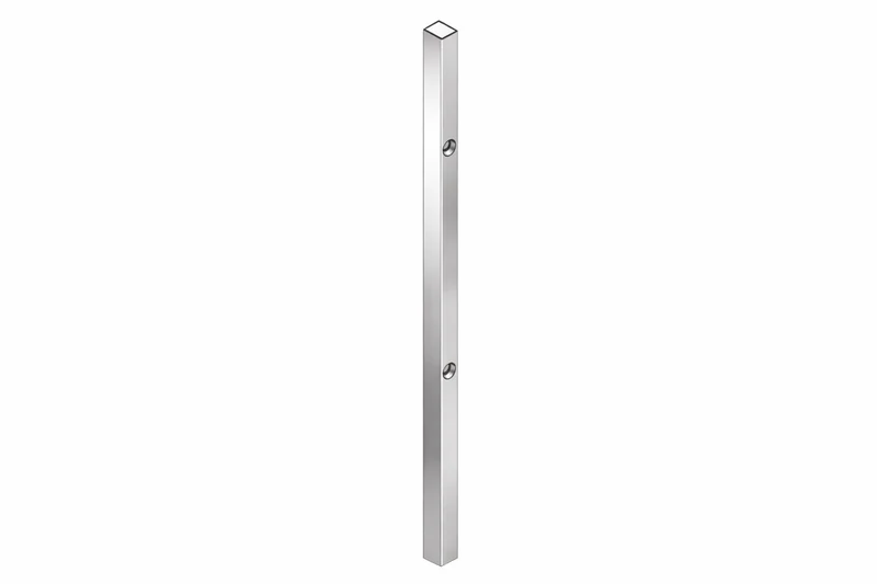 Magnet-Trägerprofil für Nischensituation – Aluminium 10 × 8 mm, vorgebohrt, Chrom glanz, 200 cm, Art.Nr. 5281040