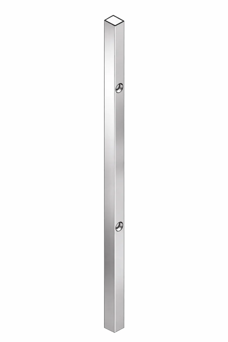 Magnet-Trägerprofil für Nischensituation – Aluminium 10 × 8 mm, vorgebohrt, Chrom glanz, 200 cm, Art.Nr. 5281040