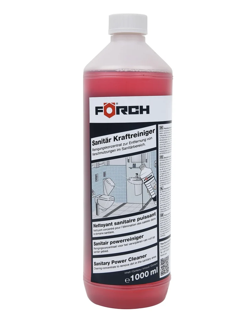 Saurer Sanitärreiniger-Konzentrat, Profi-Kalklöser für verkalktes Duschglas, 1 Liter, Art.Nr. 61001500