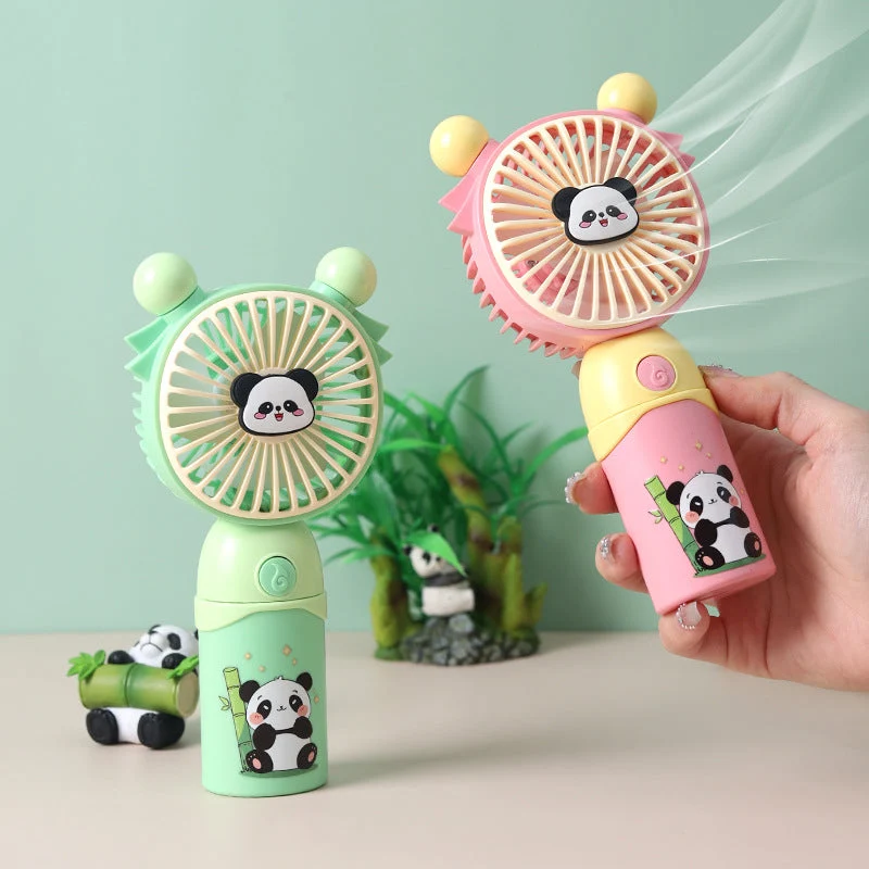 Unisex nan tragbar håndvifte barnevennlig med panda-motiv og myke silikonører Luvikno