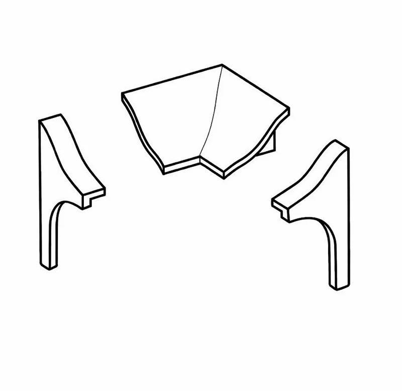 Zubehör-Set – Innenecke & Endkappen für Fugenabdeckprofil BP/25, Art.Nr. BPT/25