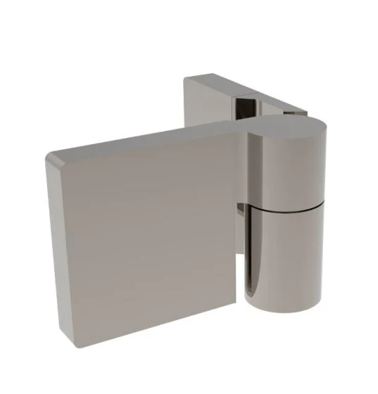 Lugano Scharnier Glas-Wand 90° Hebe-Senk, flächenbündig, Massivmessing, 8/10 mm ESG, Art.Nr. LUG044