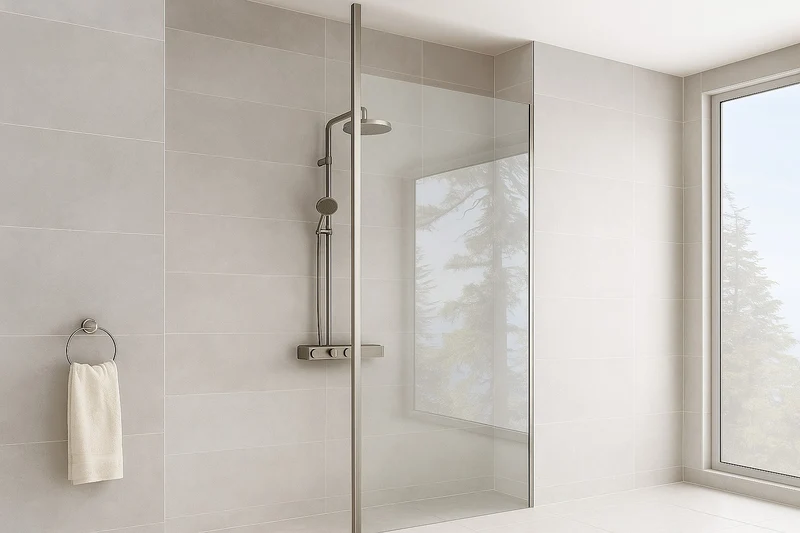 Walk-in-Pfosten Vigo – Edelstahl Ø 30 mm, rund oder eckig, 8/10 mm Glas