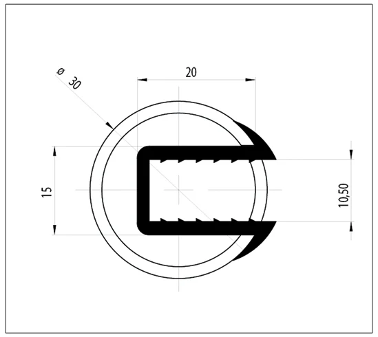 Walk-in-Pfosten Vigo – Edelstahl Ø 30 mm, rund oder eckig, 8/10 mm Glas