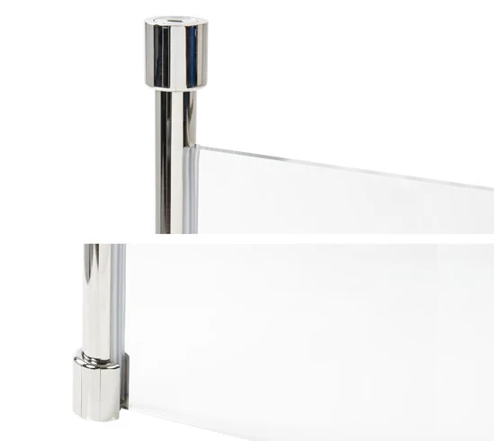 Walk-in-Pfosten Vigo – Edelstahl Ø 30 mm, rund oder eckig, 8/10 mm Glas