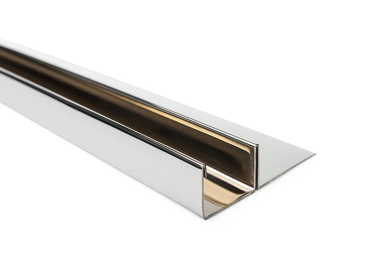 Slimline U-Winkelprofil – Edelstahl verchromt hochglanz, ohne Bohren, Art.Nr. UCHR