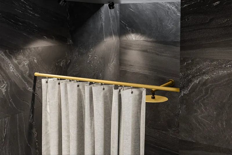 Aluminium-Duschvorhangstange gerade mit Innenlaufrohr, Ø 20 mm, Breite 800 oder 1000 mm kürzbar, Art.Nr. BB-SG