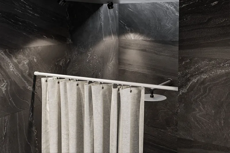 Aluminium-Duschvorhangstange gerade mit Innenlaufrohr, Ø 20 mm, Breite 800 oder 1000 mm kürzbar, Art.Nr. BB-SG