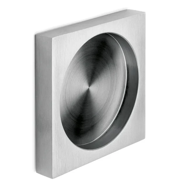 Griffmuschel – quadratisch Ø 65/55 mm V2A selbstklebend, 8–12 mm Glas, Art.Nr. 4105
