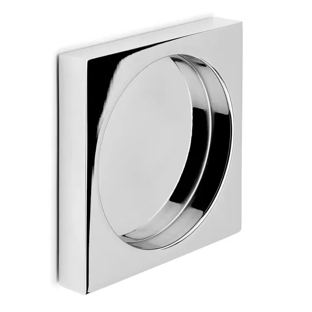 Griffmuschel – quadratisch Ø 65/55 mm V2A selbstklebend, 8–12 mm Glas, Art.Nr. 4105