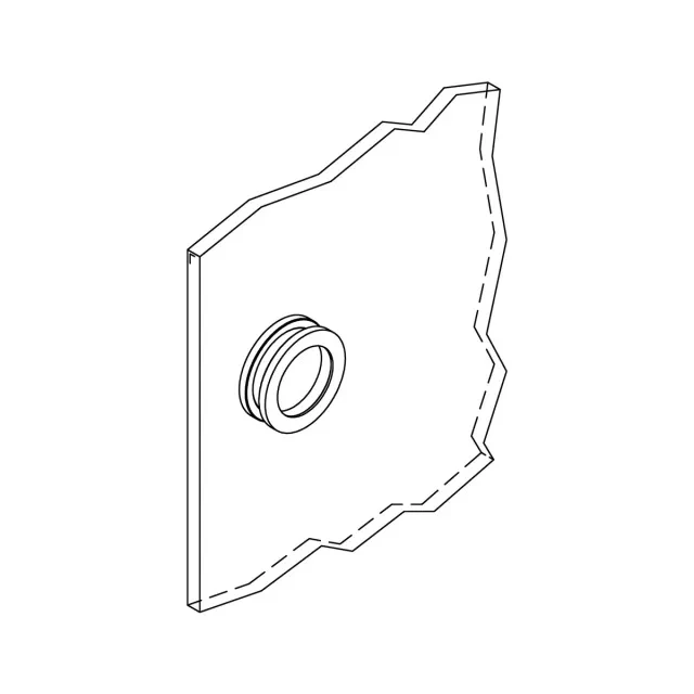 Griffmuschel – rund Ø 60/38 mm V2A verschraubt, 8–12 mm Glas, Art.Nr. 4101