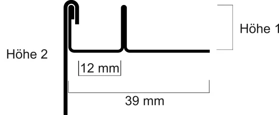 Slimline U-Winkelprofil mit Gefällekeil – Edelstahl K220, 116/166/200 cm, Art.Nr. GPDU