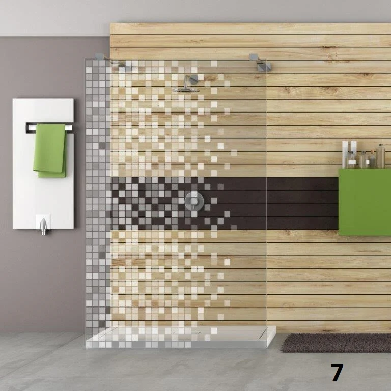 Designduschglas mit Lasergravur, über 40 Motive, ESG nach Maß