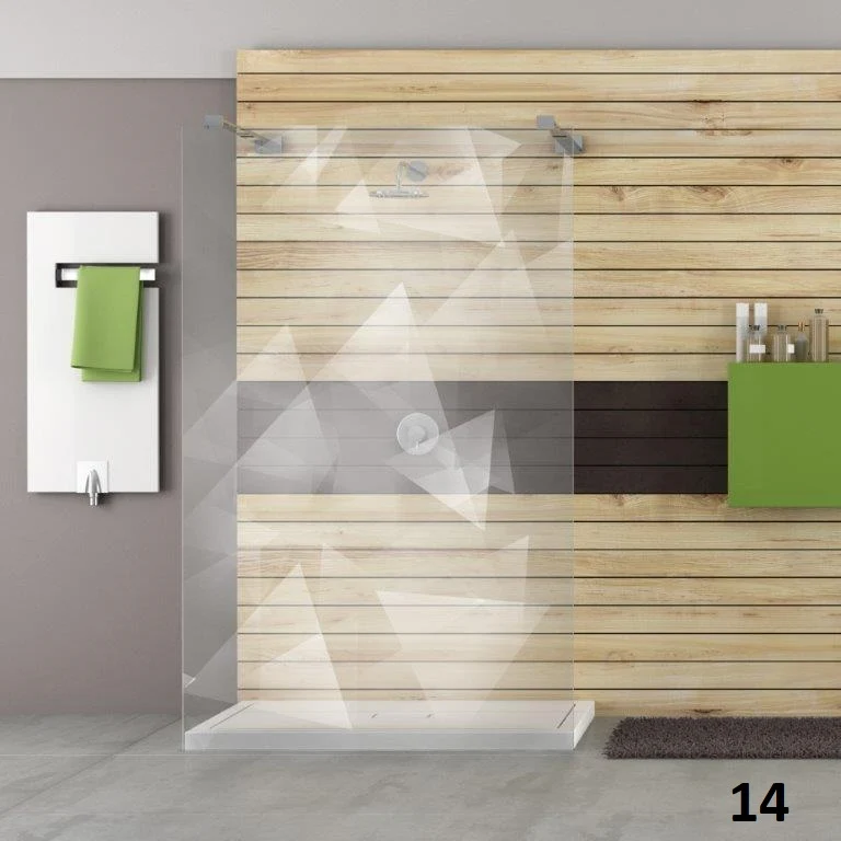 Designduschglas mit Lasergravur, über 40 Motive, ESG nach Maß